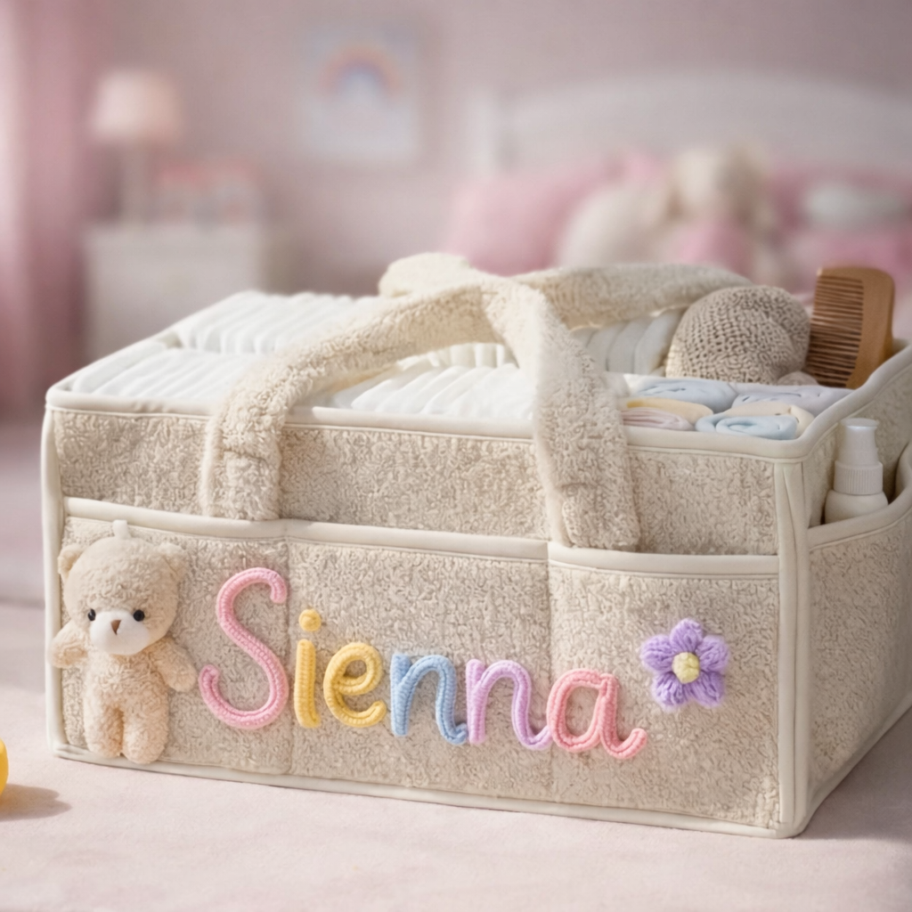Little Darlings Knitted Diaper Organizer